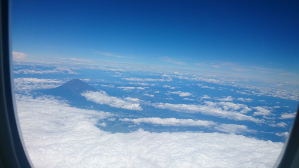 機上からの富士山 写真