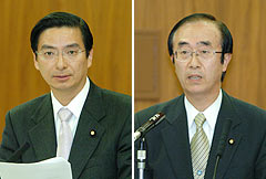 質問する渡辺氏（右）と山本（博）氏