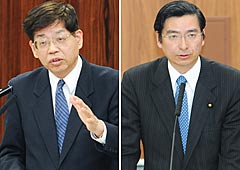 山下氏＝参院文科委（左）と山本（博）氏＝参院厚労委