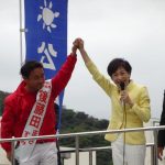 衆院選4日目。「徳島第１選挙区は後藤田正純候補」「比例区は公明党！」徳島県内での街宣活動②徳島県徳島市の様子3