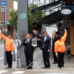 後2日。「公明党は子育て・教育支援の“元祖”」大街道商店街での公明党街頭演説会(愛媛県松山市)の様子2