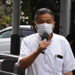 谷あい正明参院幹事長と愛媛県中予支部議員団との街頭演説会（愛媛県松山市）の様子1