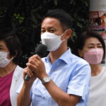 谷あい正明参院幹事長と愛媛県中予支部議員団との街頭演説会（愛媛県松山市）の様子4