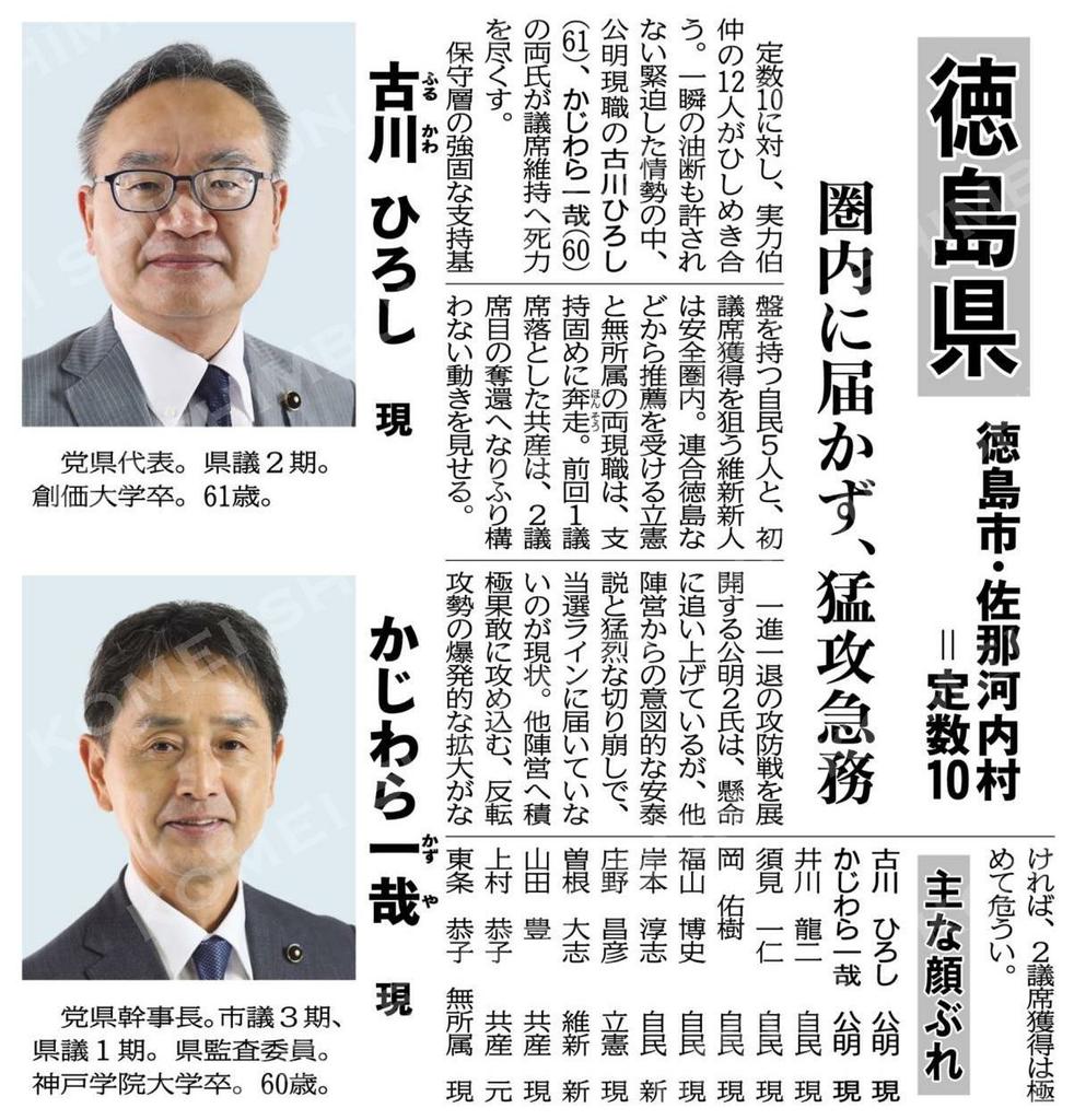 徳島県議選：「かじわら一哉」候補2期目の挑戦①（徳島県徳島市