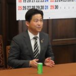 2期目当選　上定松江市長が公明党斉藤代表らに当選御礼・謝意（東京都）の様子1